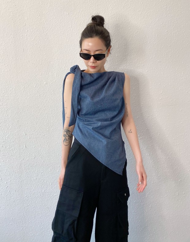 Denim Wrapped Vest #250401